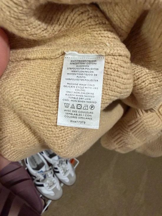 Ann Taylor Tan Chevron Knit Button Cardigan - Picture 3 of 4